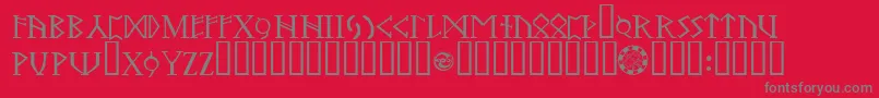 TrollOathbound-Schriftart – Graue Schriften auf rotem Hintergrund