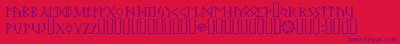TrollOathbound-Schriftart – Violette Schriften auf rotem Hintergrund