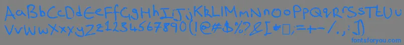 フォントRichsRiting – 灰色の背景に青い文字