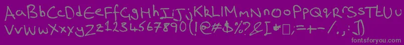 フォントRichsRiting – 紫の背景に灰色の文字