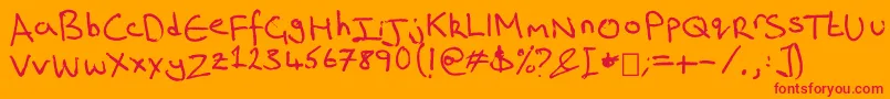 フォントRichsRiting – オレンジの背景に赤い文字