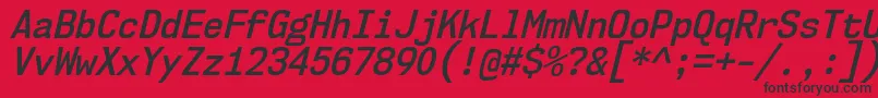 Nk57MonospaceScSbIt Font – Black Fonts on Red Background