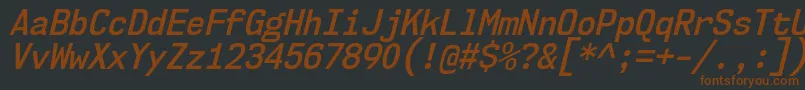 Шрифт Nk57MonospaceScSbIt – коричневые шрифты на чёрном фоне