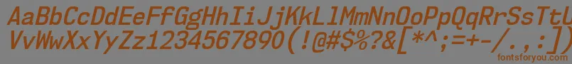 Nk57MonospaceScSbIt Font – Brown Fonts on Gray Background