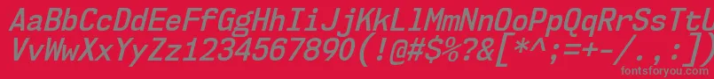 Fonte Nk57MonospaceScSbIt – fontes cinzas em um fundo vermelho
