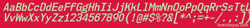 Nk57MonospaceScSbIt Font – Green Fonts on Red Background