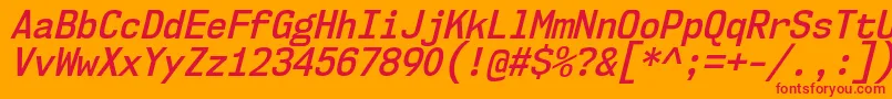 Nk57MonospaceScSbIt Font – Red Fonts on Orange Background