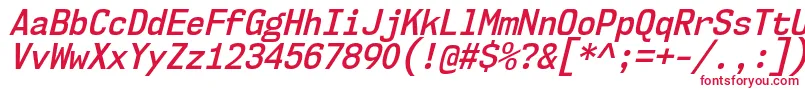 Nk57MonospaceScSbIt Font – Red Fonts on White Background