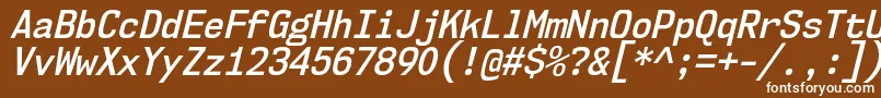 フォントNk57MonospaceScSbIt – 茶色の背景に白い文字