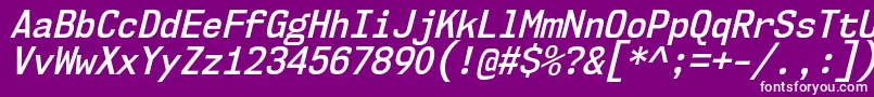 フォントNk57MonospaceScSbIt – 紫の背景に白い文字