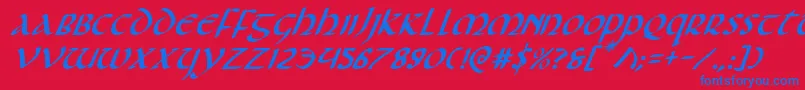 Foucaultei Font – Blue Fonts on Red Background