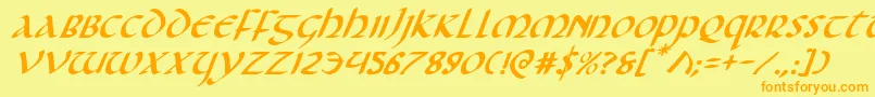 Foucaultei Font – Orange Fonts on Yellow Background