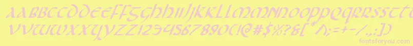 Foucaultei Font – Pink Fonts on Yellow Background