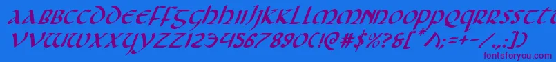 Foucaultei Font – Purple Fonts on Blue Background