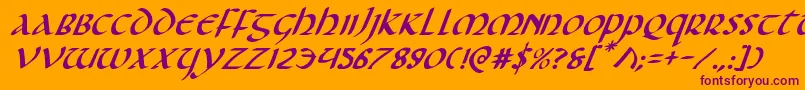 Foucaultei Font – Purple Fonts on Orange Background