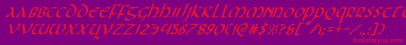 Foucaultei Font – Red Fonts on Purple Background