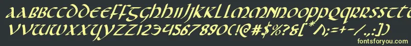 Foucaultei Font – Yellow Fonts on Black Background
