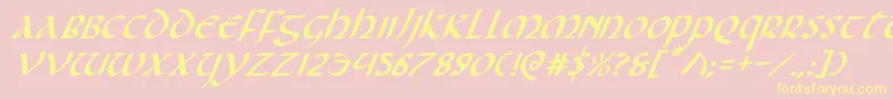 Foucaultei Font – Yellow Fonts on Pink Background