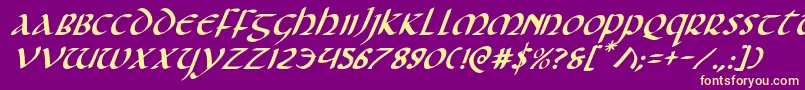 Foucaultei Font – Yellow Fonts on Purple Background