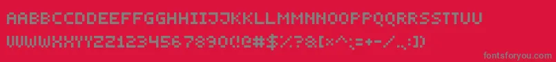 フォントSmallestPixel7 – 赤い背景に灰色の文字