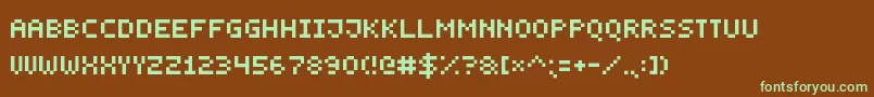 SmallestPixel7 Font – Green Fonts on Brown Background
