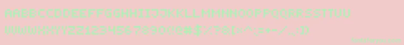 SmallestPixel7 Font – Green Fonts on Pink Background