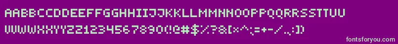 SmallestPixel7 Font – Green Fonts on Purple Background