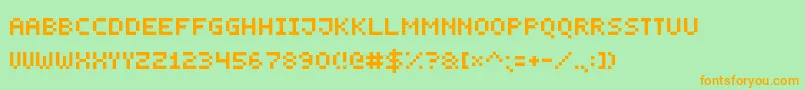 SmallestPixel7 Font – Orange Fonts on Green Background