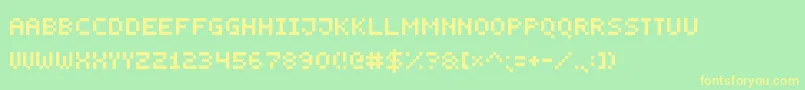 SmallestPixel7 Font – Yellow Fonts on Green Background