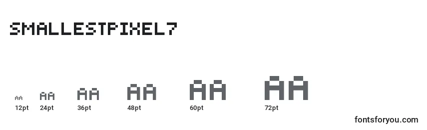 Größen der Schriftart SmallestPixel7