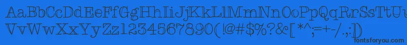 Fonte Typemetwo – fontes pretas em um fundo azul