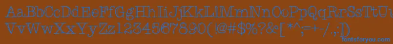 Typemetwo-fontti – siniset fontit ruskealla taustalla