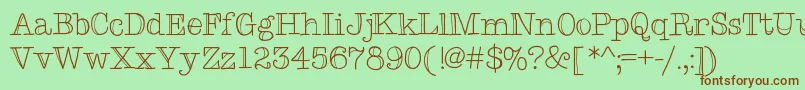 Typemetwo Font – Brown Fonts on Green Background
