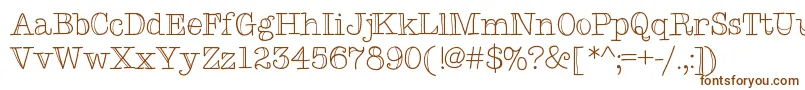 Typemetwo-Schriftart – Braune Schriften auf weißem Hintergrund