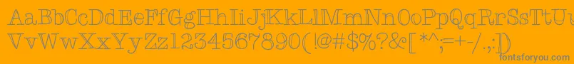 Fonte Typemetwo – fontes cinzas em um fundo laranja