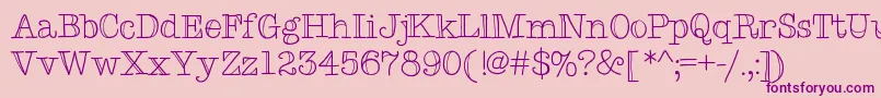Typemetwo-Schriftart – Violette Schriften auf rosa Hintergrund