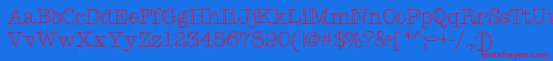 Fonte Typemetwo – fontes vermelhas em um fundo azul