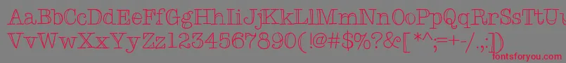 Typemetwo-Schriftart – Rote Schriften auf grauem Hintergrund