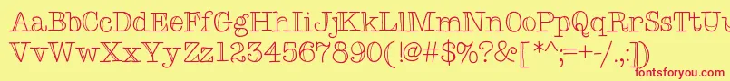 Typemetwo Font – Red Fonts on Yellow Background