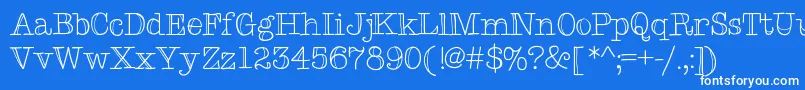 フォントTypemetwo – 青い背景に白い文字