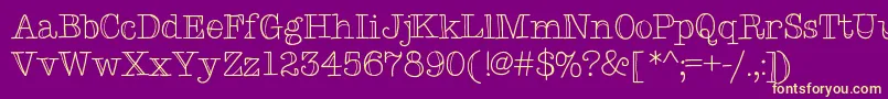 Fonte Typemetwo – fontes amarelas em um fundo roxo