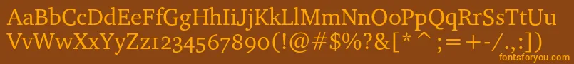 Charterosc-Schriftart – Orangefarbene Schriften auf braunem Hintergrund