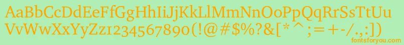 Charterosc-fontti – oranssit fontit vihreällä taustalla
