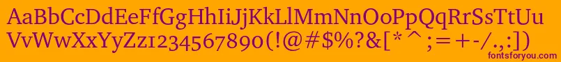 Charterosc-fontti – violetit fontit oranssilla taustalla