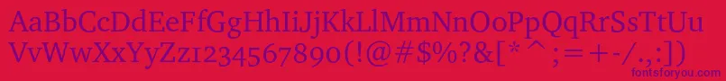 Charterosc Font – Purple Fonts on Red Background