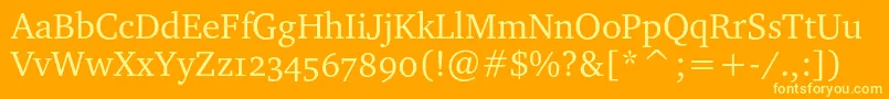 Weitere Informationen zur Charterosc-Schriftart Charterosc-Schriftart – Gelbe Schriften auf orangefarbenem Hintergrund