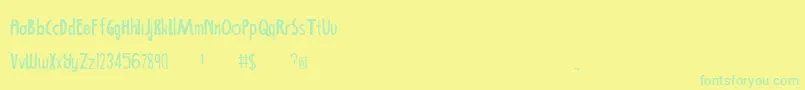 BrightAndBeautiful Font – Green Fonts on Yellow Background