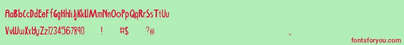 BrightAndBeautiful Font – Red Fonts on Green Background
