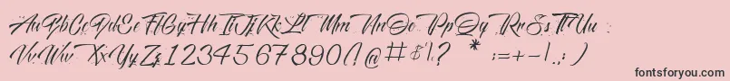 Weitere Informationen zur MonteCristo-Schriftart MonteCristo-Schriftart – Schwarze Schriften auf rosa Hintergrund