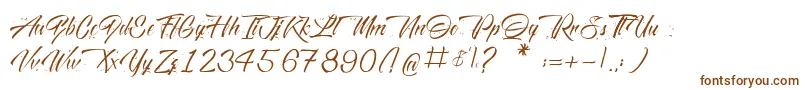 MonteCristo-Schriftart – Braune Schriften auf weißem Hintergrund